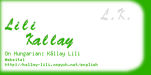 lili kallay business card